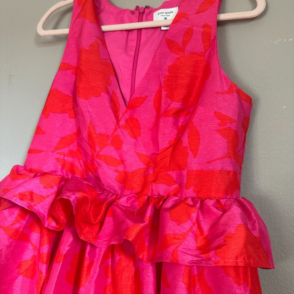 Kate Spade Pink and Orange Floral Midi Dress - Picture 9 of 9